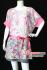 b19178 เสื้อคนอ้วน ผ้าลูกไม้สีชมพูเทา แต่งสายคาดริบบิ้น รอบอก 54 ยืด 58 วงแขน 24 ยาว 32 นิ้ว