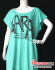 b19486-2 เสื้อผ้าคนอ้วน เนื้อผ้ายืดสีเขียวสกรีน SARA ติดหมุดเงิน สุดเก๋ รอบอก 46 ยืด 50 วงแขน 22 ยาว 32 นิ้ว