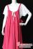 b19464-2 เดรสเอี๊ยมคนอ้วนผ้ายืดสีชมพู ทรงหลวม เสื้อยืดตัวใน รอบอก 50 ยืด 54 วงแขน 20 สะโพก 62 ยาว 40 นิ้ว
