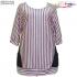 เสื้อยืดผ้านิ่มลายริ้วตัวยาว แต่งกระเป๋าข้างลำตัว ชายจั๊ม