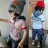 เสื้อยืดลาย โทรศัพท์สีฟ้า