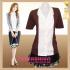 เสื้อยืด สีน้ำตาลเข้มแต่งคอปกผ้าป่าน Fat Fashion Design