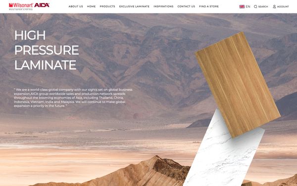 AICA Wilsonart — Magento 2 website by BangkokSync