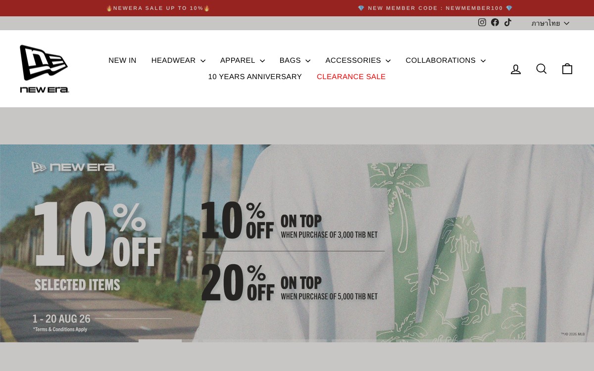 New Era Cap desktop view — Shopify website by BangkokSync