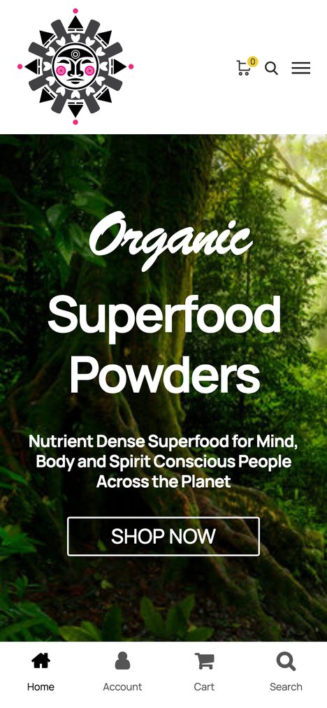 Sunbliss Superfood mobile view — WooCommerce website by BangkokSync